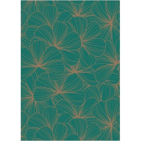 papel regalo havanna flores grandes verde