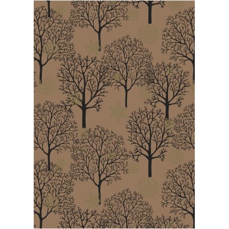 papel regalo arboles invierno kraft